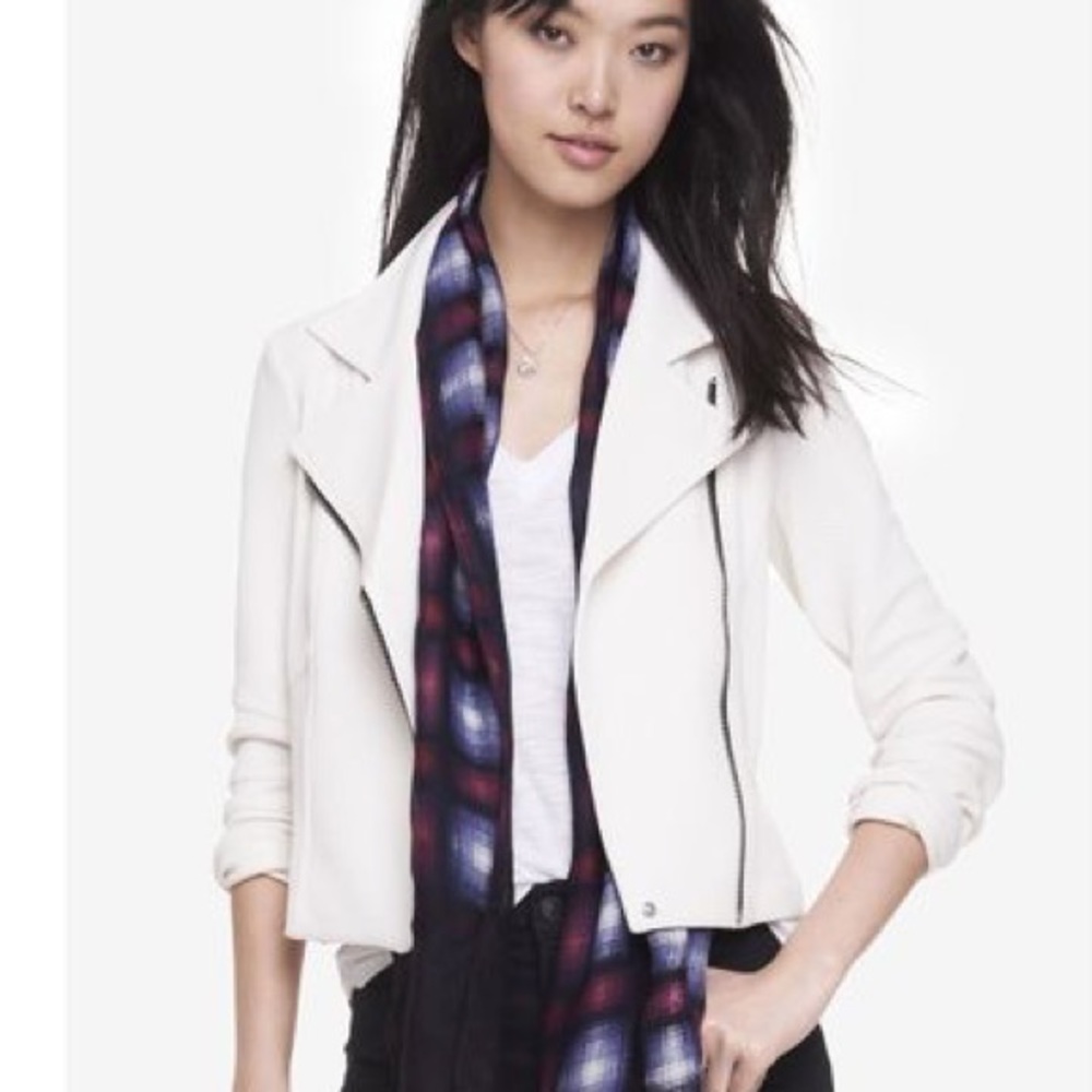 Express Textured Knit Moto Jacket, Small - EUC
